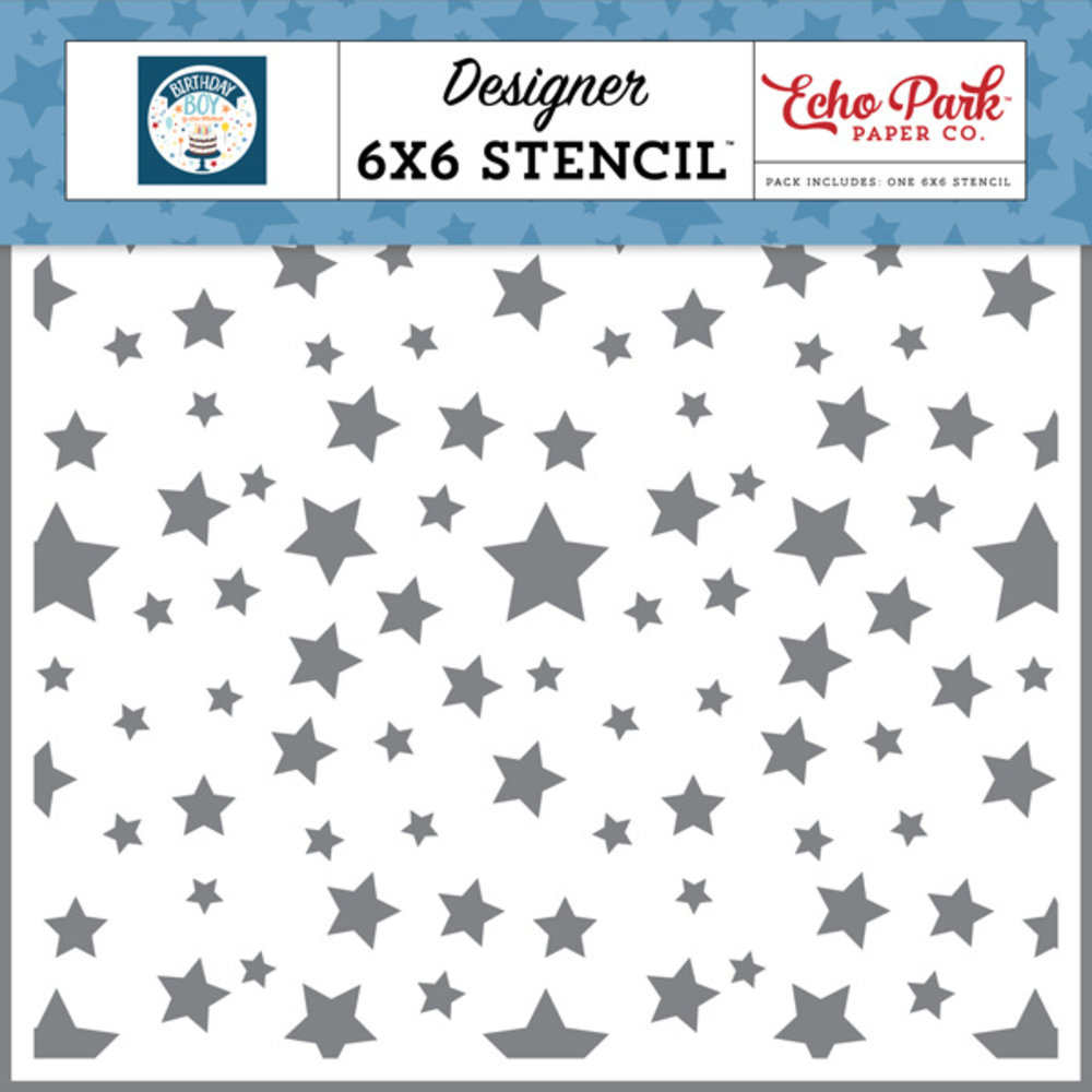 Echo Park Birthday Stars Stencil (BIB263033) (DISCONTINUED) Echo Park Birthday Stars Stencil (BIB263033) (DISCONTINUED)