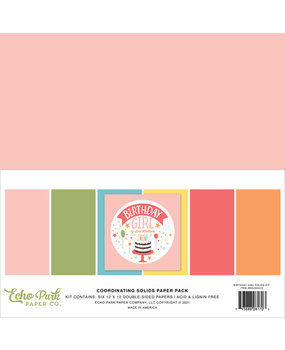 Echo Park Birthday Girl 12x12 Inch Coordinating Solids Paper Pack (BIG262015) (DISCONTINUED) Echo Park Birthday Girl 12x12 Inch Coordinating Solids Paper Pack (BIG262015) (DISCONTINUED)