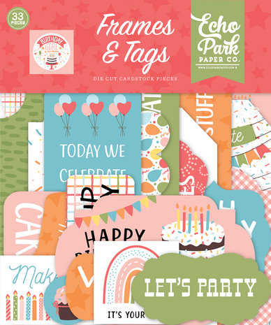 Echo Park Birthday Girl Frames & Tags (BIG262025) (OUTLET)