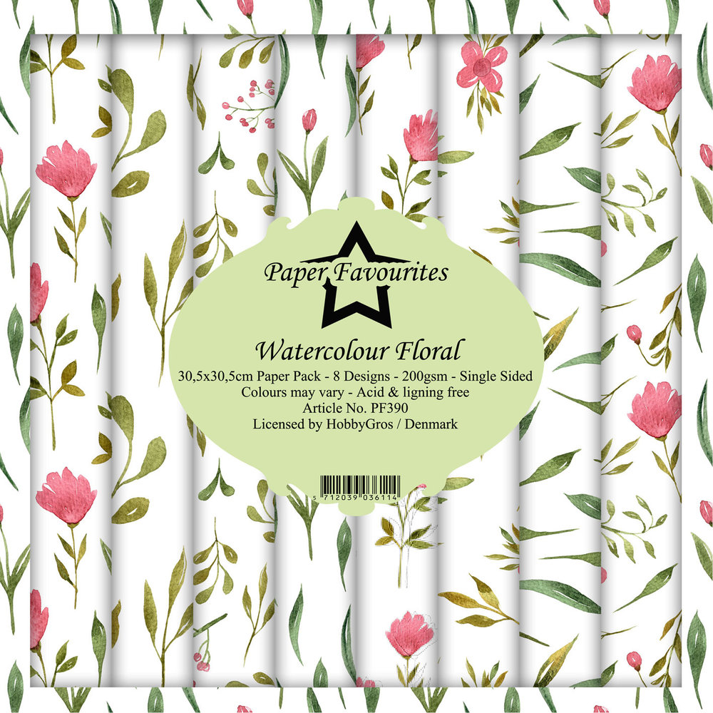 Paper Favourites Watercolour Floral 12x12 Inch Paper Pack (PF390) (DISCONTINUED) Paper Favourites Watercolour Floral 12x12 Inch Paper Pack (PF390) (DISCONTINUED)