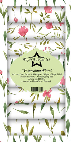 Paper Favourites Watercolour Floral Slim Paper Pack (PFS036) (DISCONTINUED) Paper Favourites Watercolour Floral Slim Paper Pack (PFS036) (DISCONTINUED)