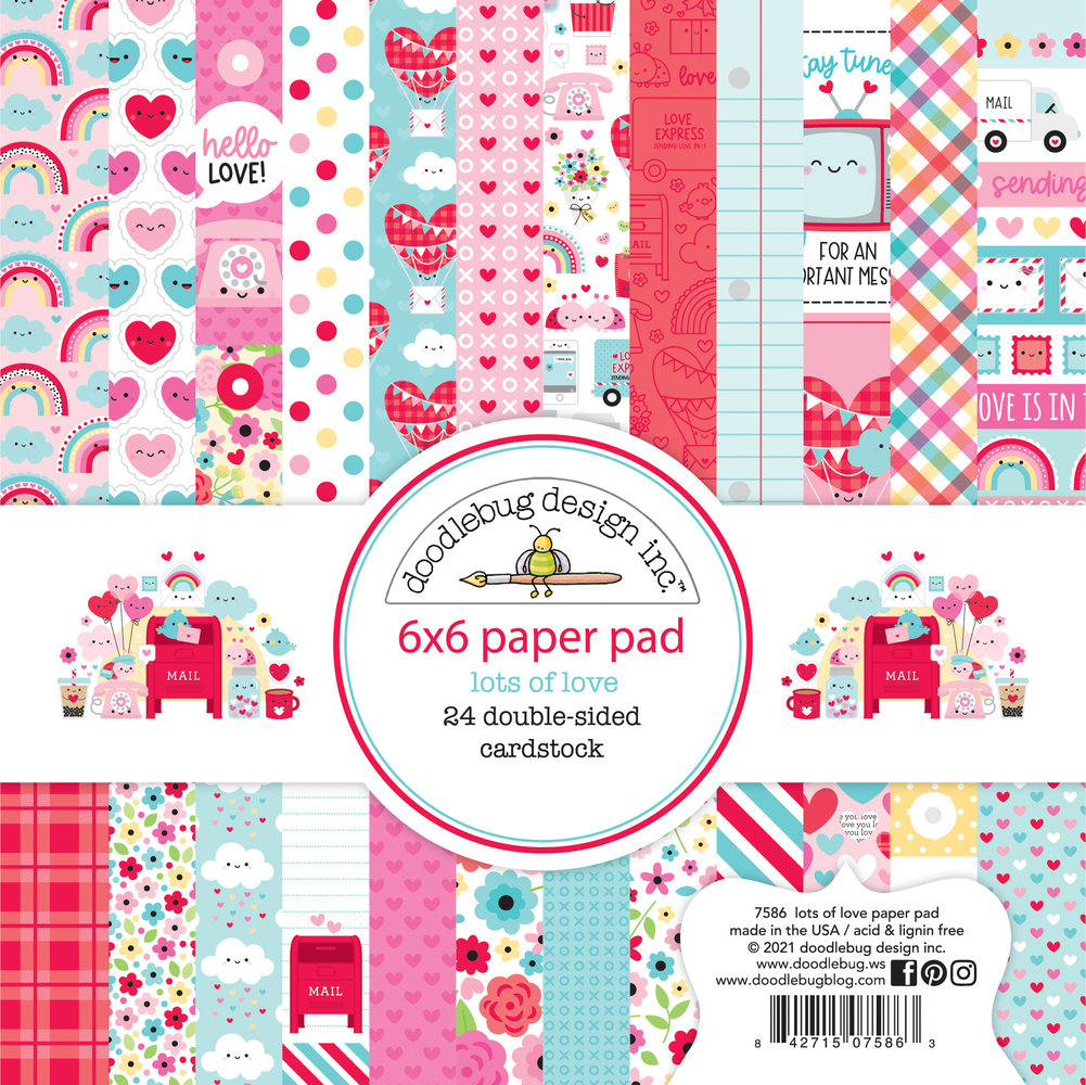 Doodlebug Design Lots of Love 6x6 Inch Paper Pad (7586) (DISCONTINUED)