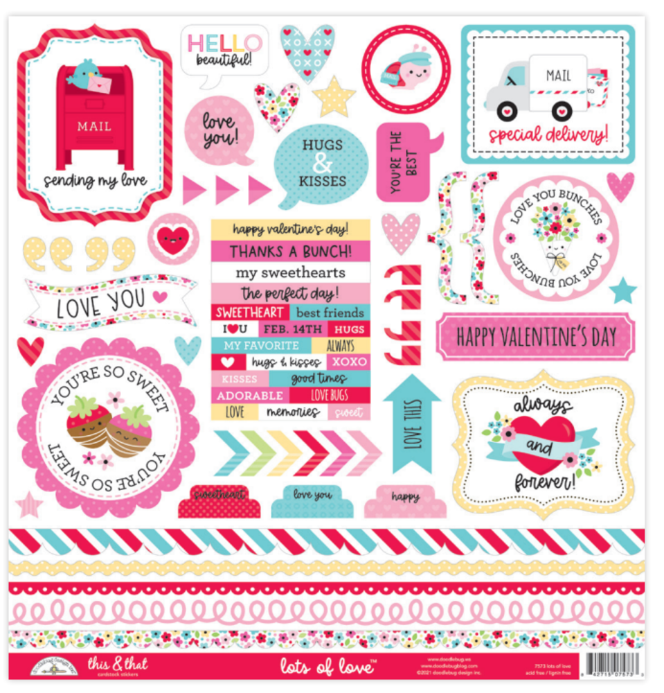 Doodlebug Design Lots of Love This & That Stickers (7573) (DISCONTINUED)