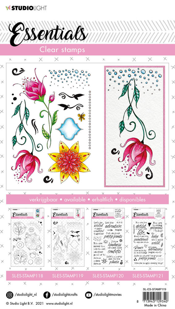 Studio Light Quirky Long Flowers Clear Stamps (SL-ES-STAMP119) (OUTLET)
