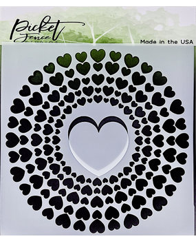 Picket Fence Studios Spiral of Hearts 6x6 Inch Stencil (SC-272) (OUTLET)