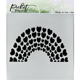 Picket Fence Studios Rainbow of Hearts 6x6 Inch Stencil (SC-270) (OUTLET)