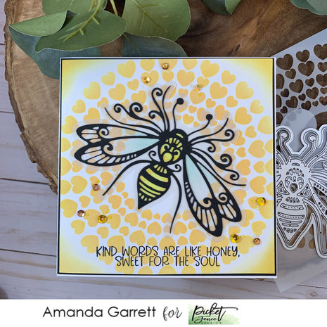 Picket Fence Studios Spiral of Hearts 6x6 Inch Stencil (SC-272) (OUTLET)