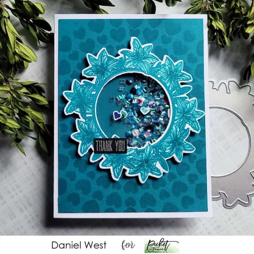 Picket Fence Studios Spiral of Hearts 6x6 Inch Stencil (SC-272) (OUTLET)