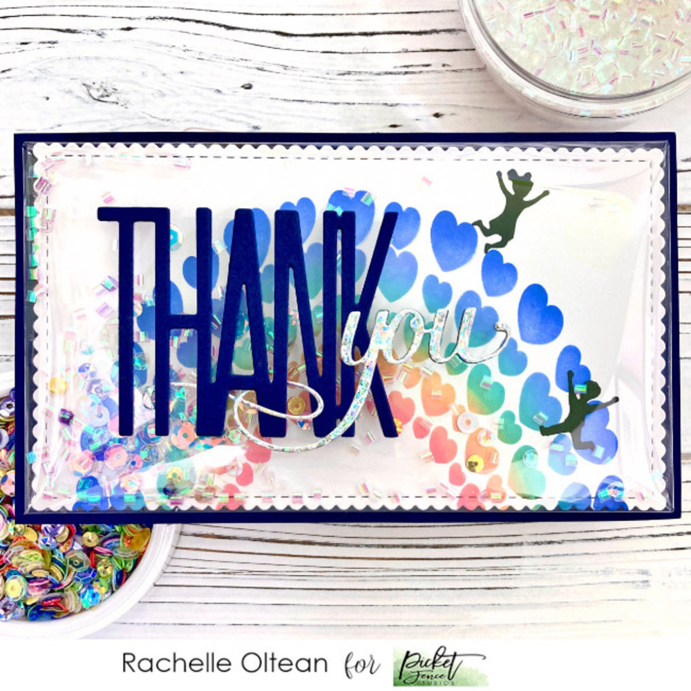 Picket Fence Studios Rainbow of Hearts 6x6 Inch Stencil (SC-270) (OUTLET)