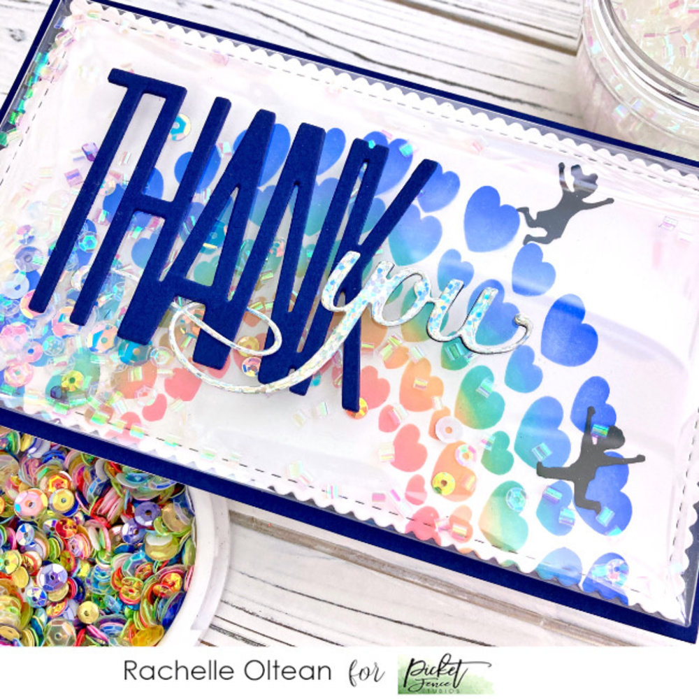 Picket Fence Studios Rainbow of Hearts 6x6 Inch Stencil (SC-270) (OUTLET)