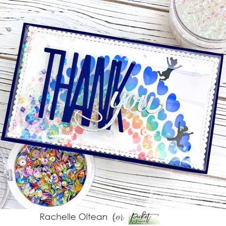 Picket Fence Studios Rainbow of Hearts 6x6 Inch Stencil (SC-270) (OUTLET)