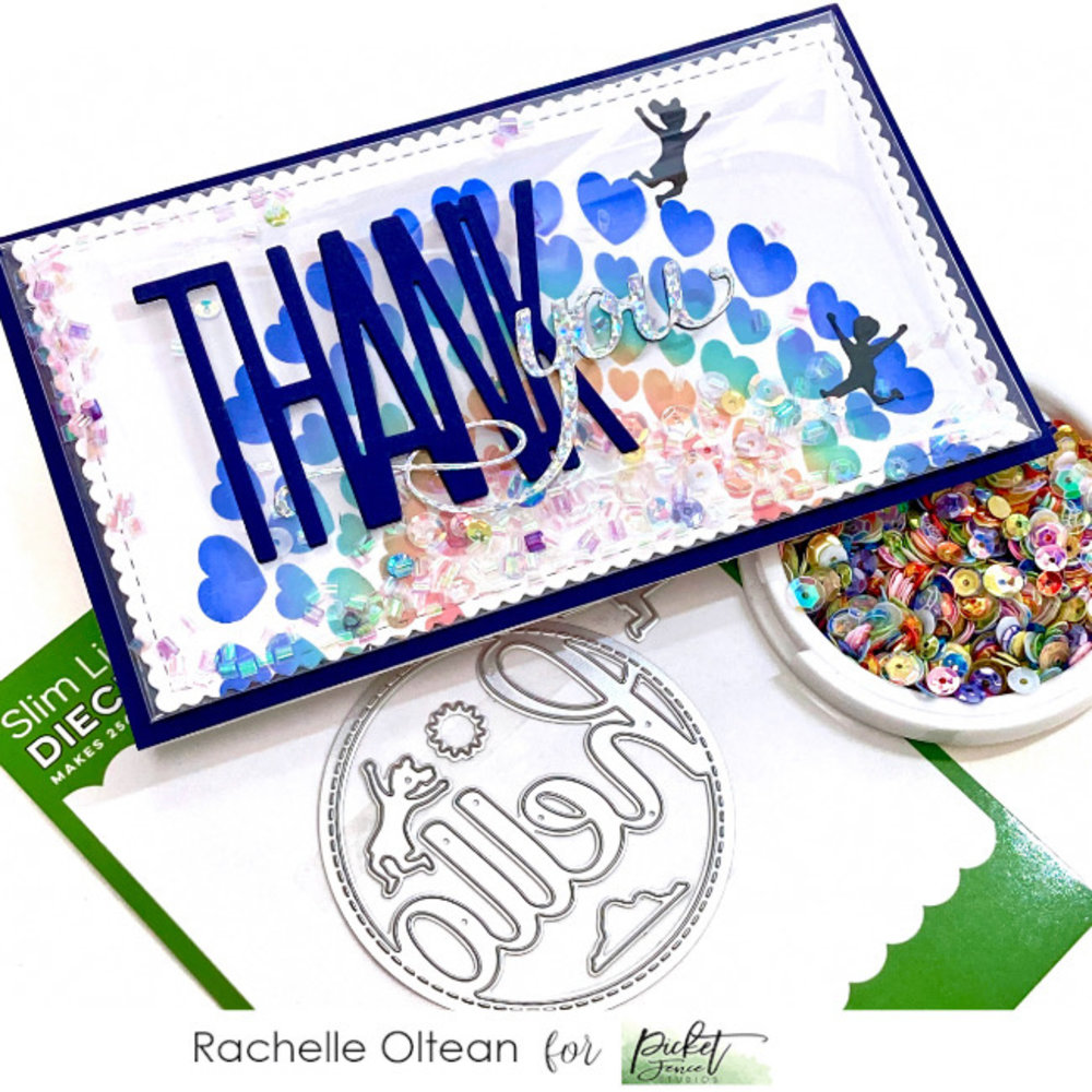 Picket Fence Studios Rainbow of Hearts 6x6 Inch Stencil (SC-270) (OUTLET)