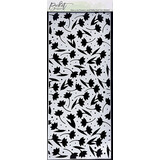 Picket Fence Studios Slim Line Flowers and Polka Dot Fun 4x10 Inch Stencil (SC-282) (OUTLET)