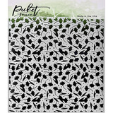 Picket Fence Studios Flowers and Polka Dot Fun 6x6 Inch Stencil (SC-281) (OUTLET)