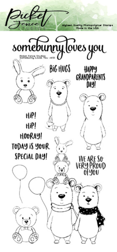 Picket Fence Studios Somebunny Loves You 4x8 Inch Clear Stamps (A-151) (OUTLET) Picket Fence Studios Somebunny Loves You 4x8 Inch Clear Stamps (A-151) (OUTLET)