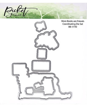 Picket Fence Studios More Books are Friends 6x6 Inch Dies (BB-177D) (OUTLET)