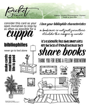 Picket Fence Studios More Books are Friends 6x6 Inch Clear Stamps (BB-177) (OUTLET)