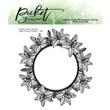 Picket Fence Studios Lilies Picture Frame 4x4 Inch Clear Stamps (F-151) (OUTLET)