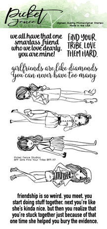 Picket Fence Studios Girls Find Your Tribe 4x8 Inch Clear Stamps (BFF-117) (OUTLET) Picket Fence Studios Girls Find Your Tribe 4x8 Inch Clear Stamps (BFF-117) (OUTLET)