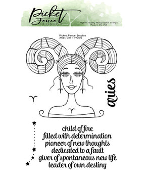 Picket Fence Studios Aries Girl 4x6 Inch Clear Stamps (HG-105) (OUTLET)