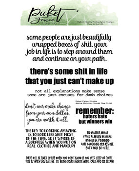 Picket Fence Studios Advice Mommas Should Give 4x6 Inch Clear Stamps (S-195) (OUTLET)
