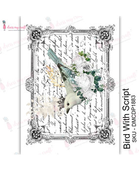 Dress My Craft Transfer Me Bird With Script (DMCDP1883) (OUTLET)