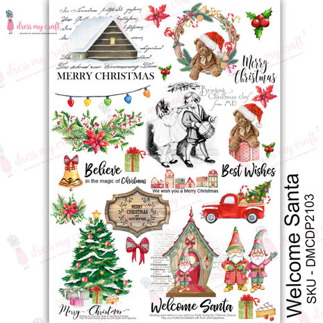 Dress My Craft Transfer Me Welcome Santa (DMCDP2103) (OUTLET) Dress My Craft Transfer Me Welcome Santa (DMCDP2103) (OUTLET)