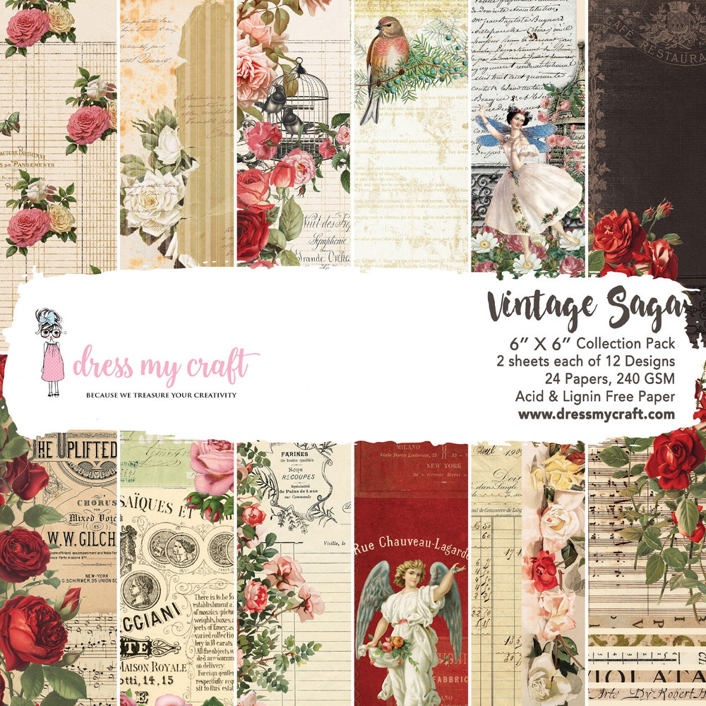 Dress My Craft Vintage Saga 6x6 Inch Paper Pad (DMCP1893) (OUTLET) Dress My Craft Vintage Saga 6x6 Inch Paper Pad (DMCP1893) (OUTLET)