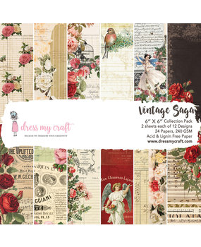 Dress My Craft Vintage Saga 6x6 Inch Paper Pad (DMCP1893) (OUTLET) Dress My Craft Vintage Saga 6x6 Inch Paper Pad (DMCP1893) (OUTLET)