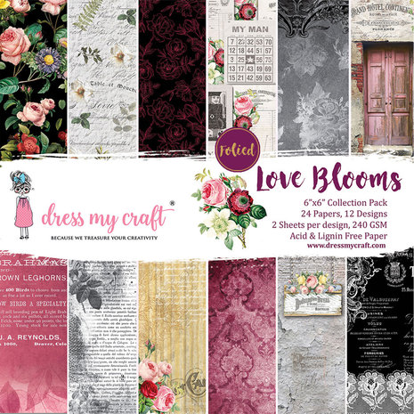 Dress My Craft Love Blooms 6x6 Inch Paper Pad (DMCP3378) (OUTLET) Dress My Craft Love Blooms 6x6 Inch Paper Pad (DMCP3378) (OUTLET)