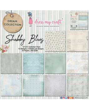 Dress My Craft Shabby Blues 12x12 Inch Paper Pad (DMCP4313) (OUTLET) Dress My Craft Shabby Blues 12x12 Inch Paper Pad (DMCP4313) (OUTLET)