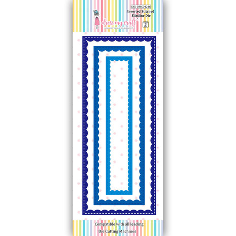 Dress My Craft Cutting Die Slimline Inverted Stitched Scalloped (DMCD4246) (OUTLET)