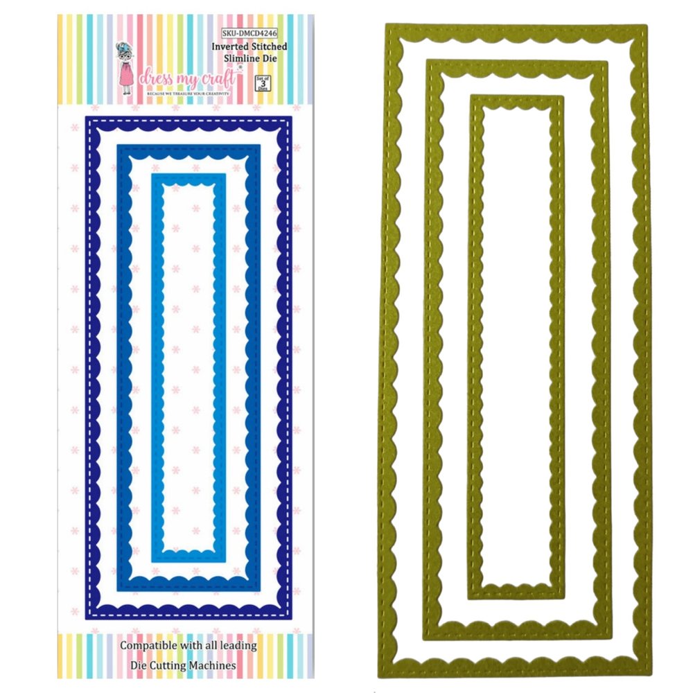 Dress My Craft Cutting Die Slimline Inverted Stitched Scalloped (DMCD4246) (OUTLET)