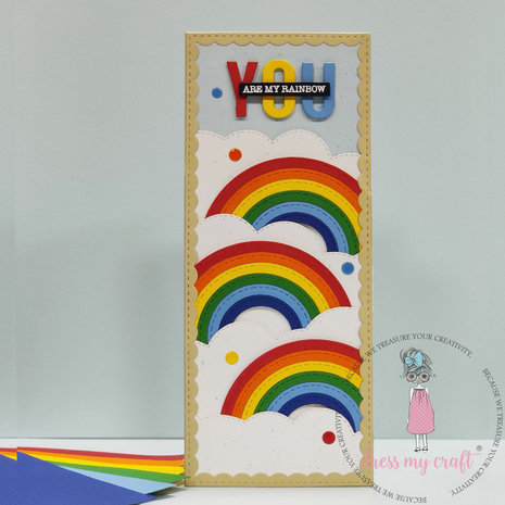 Dress My Craft Cutting Die Slimline Inverted Stitched Scalloped (DMCD4246) (OUTLET)