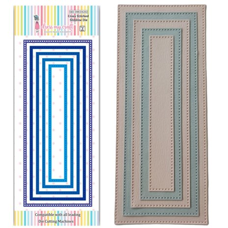 Dress My Craft Cutting Die Slimline Cross Stitched (DMCD4202) (OUTLET) Dress My Craft Cutting Die Slimline Cross Stitched (DMCD4202) (OUTLET)