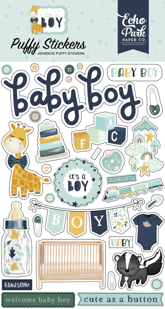 Echo Park It’s A Boy Puffy Stickers (IAB278066) (OUTLET)