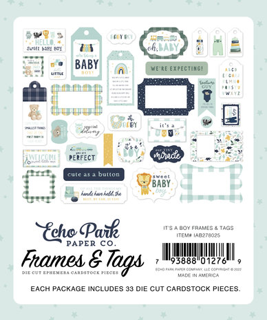 Echo Park It's A Boy Frames & Tags (IAB278025) (DISCONTINUED) Echo Park It's A Boy Frames & Tags (IAB278025) (DISCONTINUED)