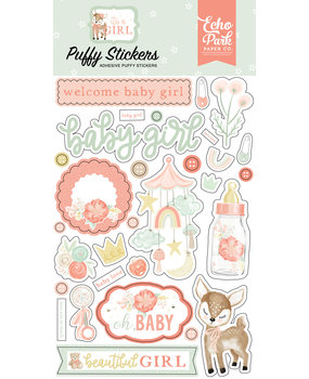 Echo Park It's A Girl Puffy Stickers (IAG277066) (OUTLET)