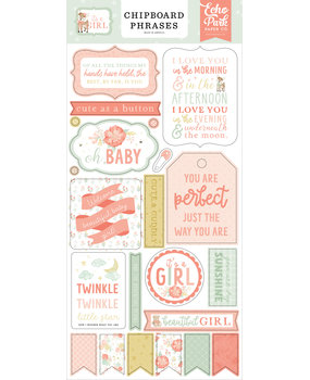Echo Park It's A Girl Chipboard Phrases (IAG277022) (OUTLET)