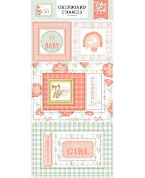 Echo Park It's A Girl Chipboard Frames (IAG277065) (DISCONTINUED)