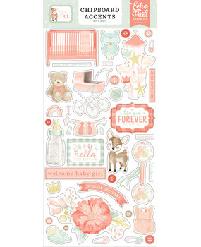 Echo Park It's A Girl Chipboard Accents (IAG277021) (DISCONTINUED)
