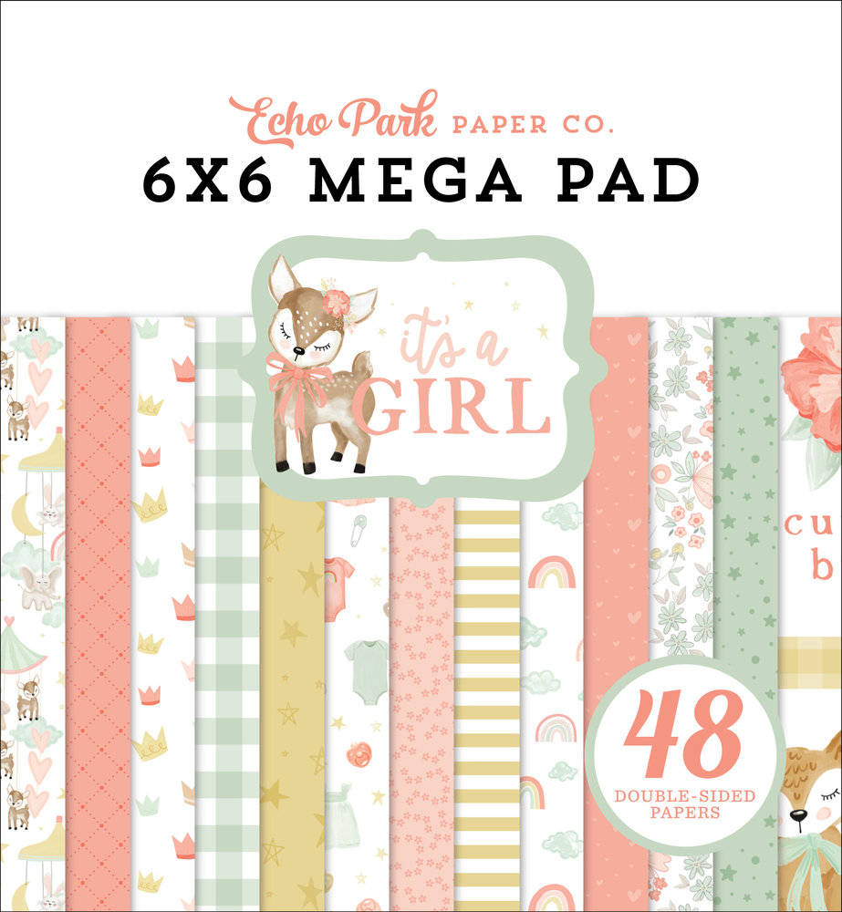 Echo Park It's A Girl 6x6 Inch Cardmakers Mega Pad (IAG277031) (DISCONTINUED)