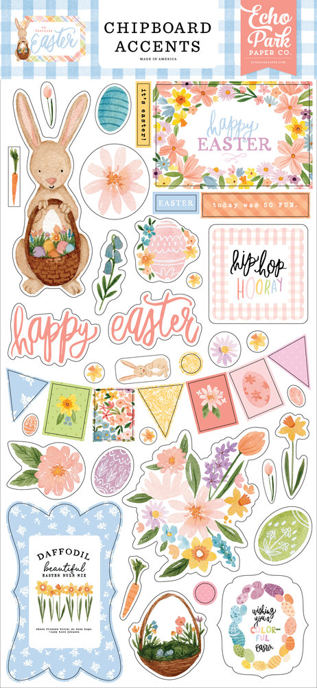 Echo Park My Favorite Easter Chipboard Accents (FE265021) (OUTLET)
