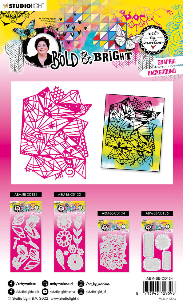 Art By Marlene Bold & Bright Cut & Emboss Dies Graphic Background (ABM-BB-CD134) (OUTLET)