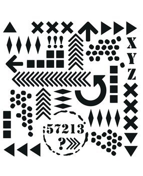 IndigoBlu XYZ 6x6 Inch Stencil (IND0916) (OUTLET)