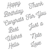Spellbinders Smooth Lines Mix & Match Sentiments Etched Dies (S4-1168) (OUTLET)