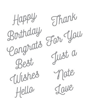 Spellbinders Smooth Lines Mix & Match Sentiments Etched Dies (S4-1168) (OUTLET)