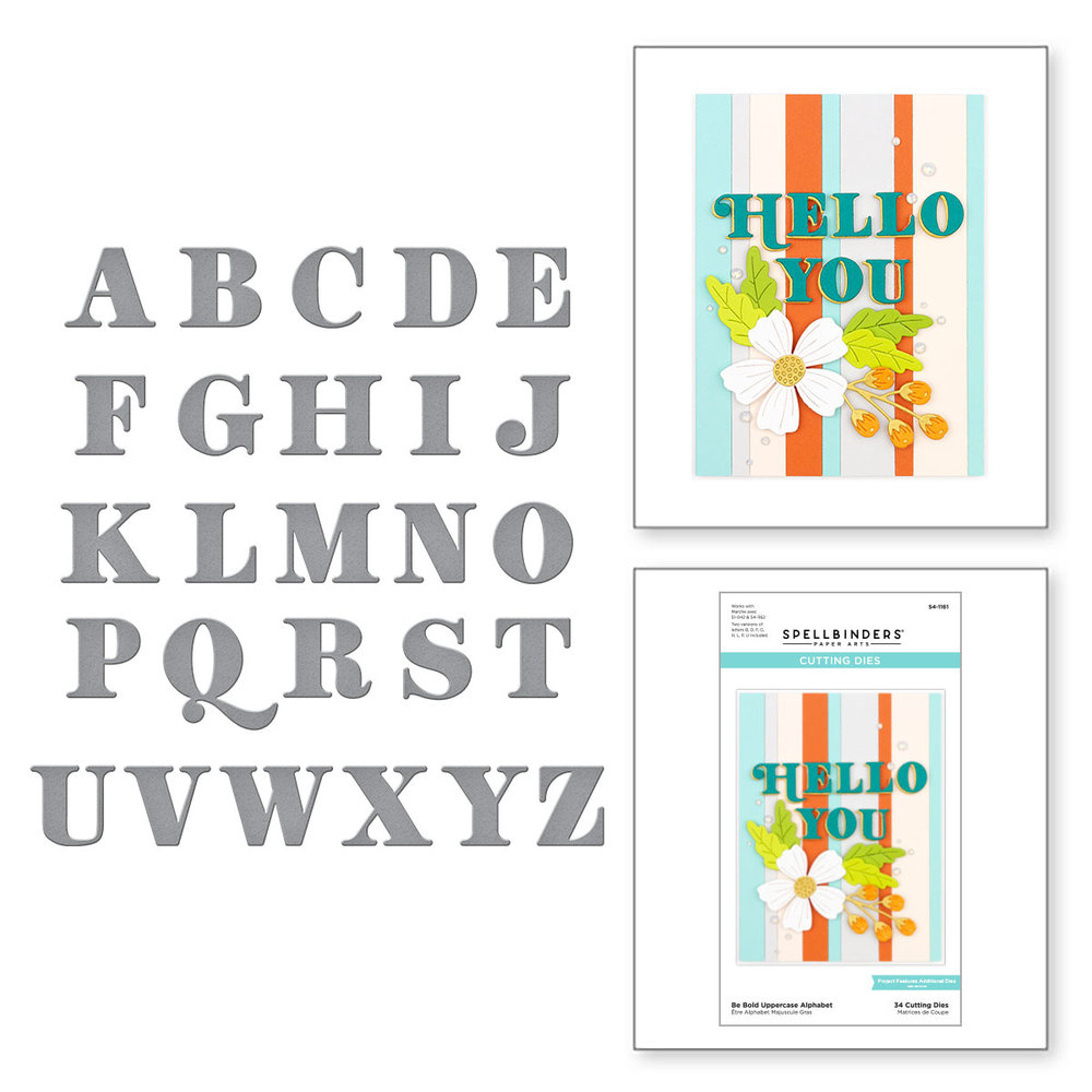 Spellbinders Be Bold Uppercase Alphabet Etched Dies (S4-1161)