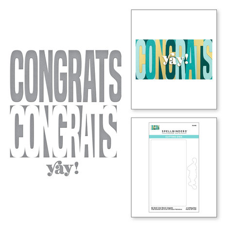 Spellbinders Be Bold Color Block Congrats Etched Dies (S5-489) (OUTLET) Spellbinders Be Bold Color Block Congrats Etched Dies (S5-489) (OUTLET)