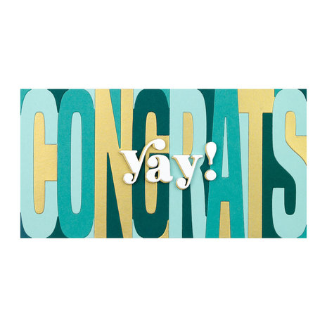 Spellbinders Be Bold Color Block Congrats Etched Dies (S5-489) (OUTLET) Spellbinders Be Bold Color Block Congrats Etched Dies (S5-489) (OUTLET)